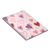 Notizbuch mit rosa Herzen Muster Journal Notizblock (Rechte Seite)