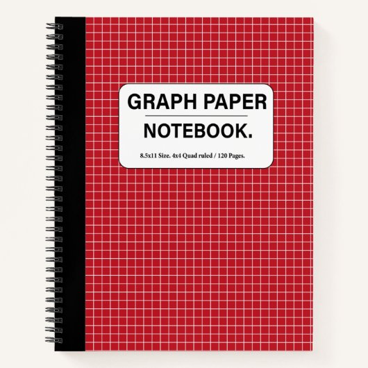 Notizbuch mit rotem Cover Graph-Papier-Spiralstruk (Vorderseite)