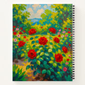Notizbuch mit roten Rosen (Rückseite)