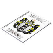 Notizbuch mit Taylor Nachname und Schild Notizblock (Linke Seite)