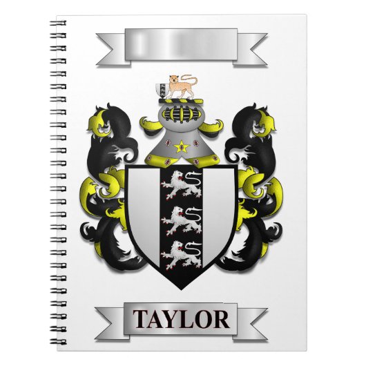 Notizbuch mit Taylor Nachname und Schild Notizblock (Vorderseite)
