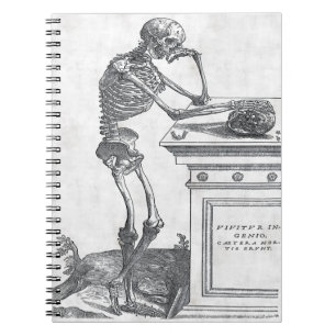 Notizbuch mit Totenkopf-Skelett Notizblock