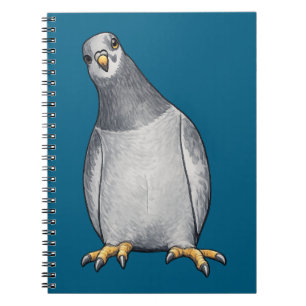 Notizbuch mit türkisem Cover und Tauben-Motiv Notizblock