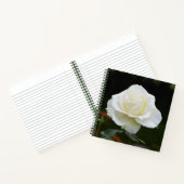 Notizbuch mit weißer Rosa Blume (Innenseite)