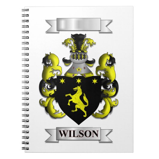 Notizbuch mit Wilson Nachname und Schild Notizblock (Vorderseite)