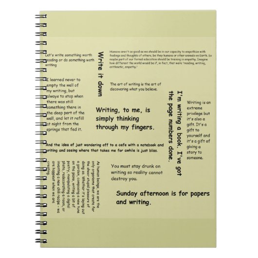 Notizbuch mit Zitatabdeckung Notizblock (Vorderseite)