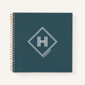 Notizbuch | Moderne geometrische Monogramm-Initial (Vorderseite)