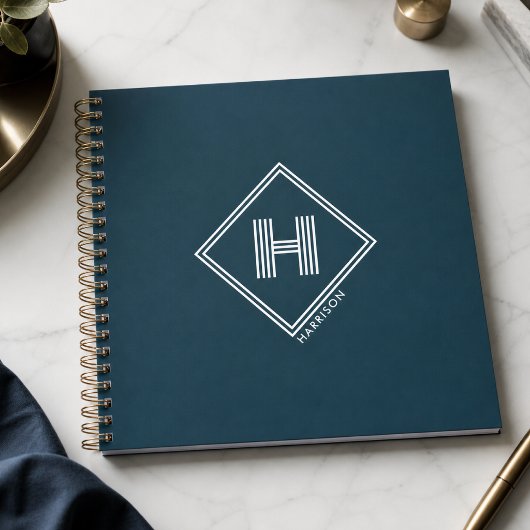 Notizbuch | Moderne geometrische Monogramm-Initial