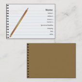 Notizbuch - mollig visitenkarte (Vorne/Hinten)