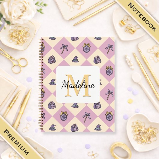 Notizbuch Name Magic Academy Zauberschule Pink