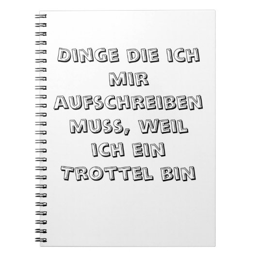 Notizbuch Notizblock (Vorderseite)