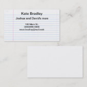 "Notizbuch-Papier" Kontakt-Karten Telefonnummerkarte (Vorne/Hinten)