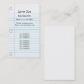 Notizbuch-Papier Visitenkarte (Vorne/Hinten)