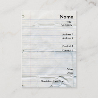 Notizbuch-PapierVisitenkarten Visitenkarte