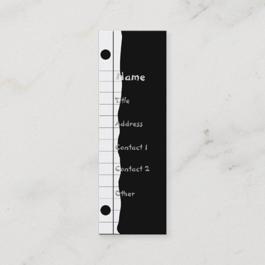 Notizbuch-Rand Mini Visitenkarte (Vorderseite)