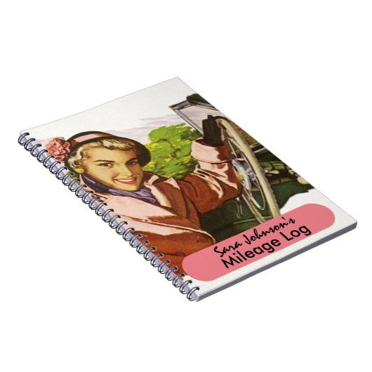 Notizbuch-Retro Autoreise-Reise-Kilometerklotz Notizblock (Rechte Seite)