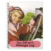 Notizbuch-Retro Autoreise-Reise-Kilometerklotz Notizblock (Vorderseite)