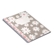 Notizbuch-Sammlung für farbige Blume: White&Brown Notizblock (Rechte Seite)