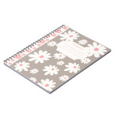 Notizbuch-Sammlung für farbige Blume: White&Brown Notizblock (Linke Seite)