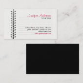 Notizbuch-Seiten-Bildungsgeschäftskarte Visitenkarte (Vorne/Hinten)