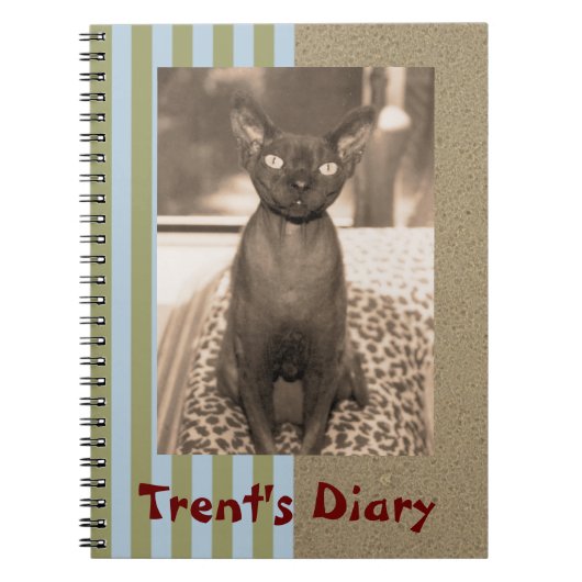 Notizbuch | Sepia Foto Devon Rex Cat Notizblock (Vorderseite)