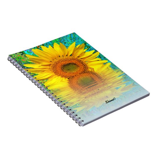 Notizbuch: Sonnenblume mit Farbexplosion Notizblock (Rechte Seite)