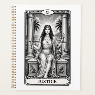 Notizbuch - Tarot Karte Gerechtigkeit Planer