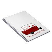 NOTIZBUCH | Vintager roter Camper | Notizblock (Rechte Seite)