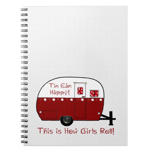 NOTIZBUCH | Vintager roter Camper | Notizblock (Vorderseite)