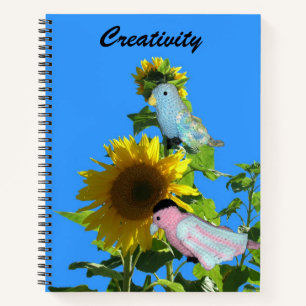 Notizbuch - Vögel auf Sonnenblume