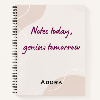 Notizbuch Zitate – „Notizen heute, Genie morgen“