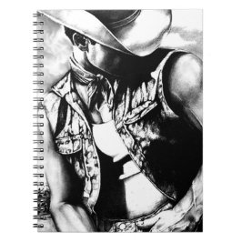 Notizbücher mit dem feine Kunst-Cowboy-Zeichnen