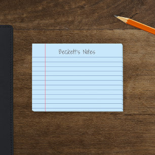 Notizbuchlinien Blassblau Fügen Sie Ihren Namen hi Post-it Klebezettel