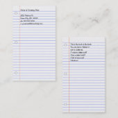 Notizbuchpapier Visitenkarte (Vorne/Hinten)