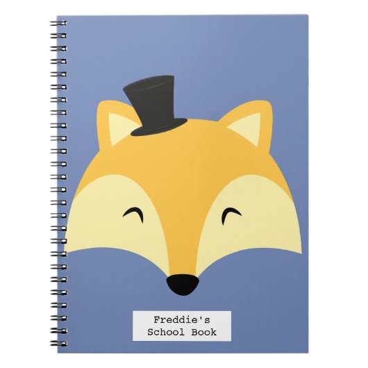 Notizbuchzeitschrift des Jungen des blauen Fuchses Notizblock (Vorderseite)