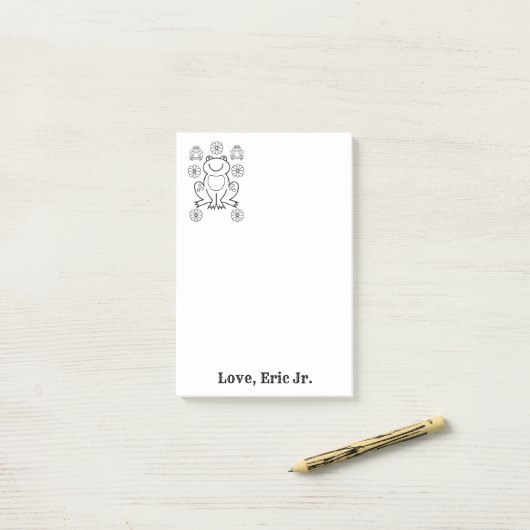 Notizen Frösche Blumenfarben Post it Note (Auf Schreibtisch)