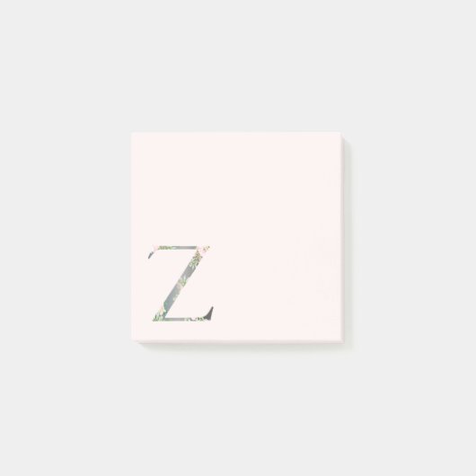 Notizen für die Floralbuchstaben "Z" Monogramm (Vorderseite)