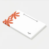 Notizen mit Blume und Namensschild (angewinkelt)