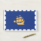 Notizen mit der Flagge von Quebec City, Kanada (Auf Schreibtisch)
