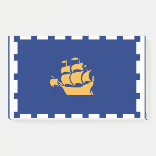 Notizen mit der Flagge von Quebec City, Kanada