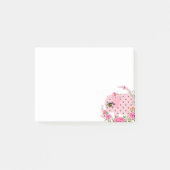 Notizen Post it Notes, Pink Elephor Floral (Vorderseite)