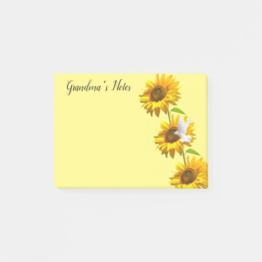 Notizen Post it Notes, Sunflower Dove Floral (Vorderseite)