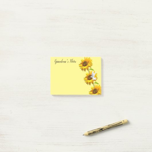 Notizen Post it Notes, Sunflower Dove Floral (Auf Schreibtisch)