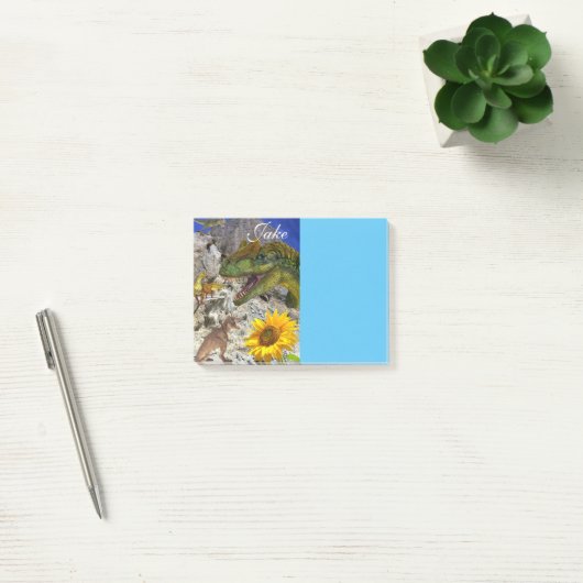 Notizen Post it Notes, Sunflower Floral Dinosaurie (Büro)