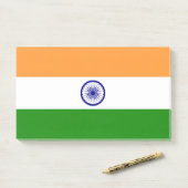 Notizen unter der Flagge Indiens (Auf Schreibtisch)