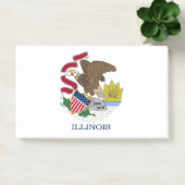 Notizen unter der Flagge von Illinois, USA (Büro)