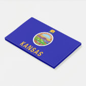 Notizen unter der Flagge von Kansas, USA (angewinkelt)