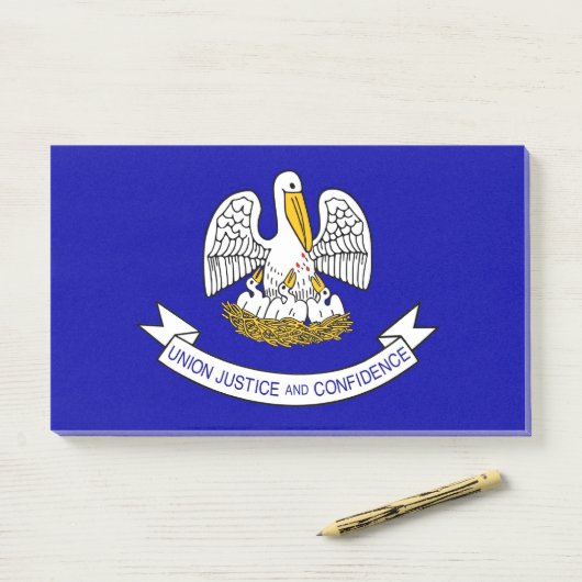 Notizen unter der Flagge von Louisiana, USA (Auf Schreibtisch)