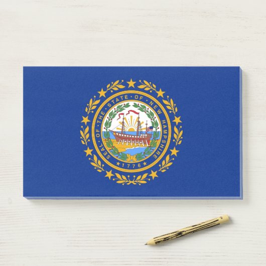 Notizen unter der Flagge von New Hampshire, USA (Auf Schreibtisch)