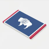 Notizen unter der Flagge von Wyoming, USA (angewinkelt)